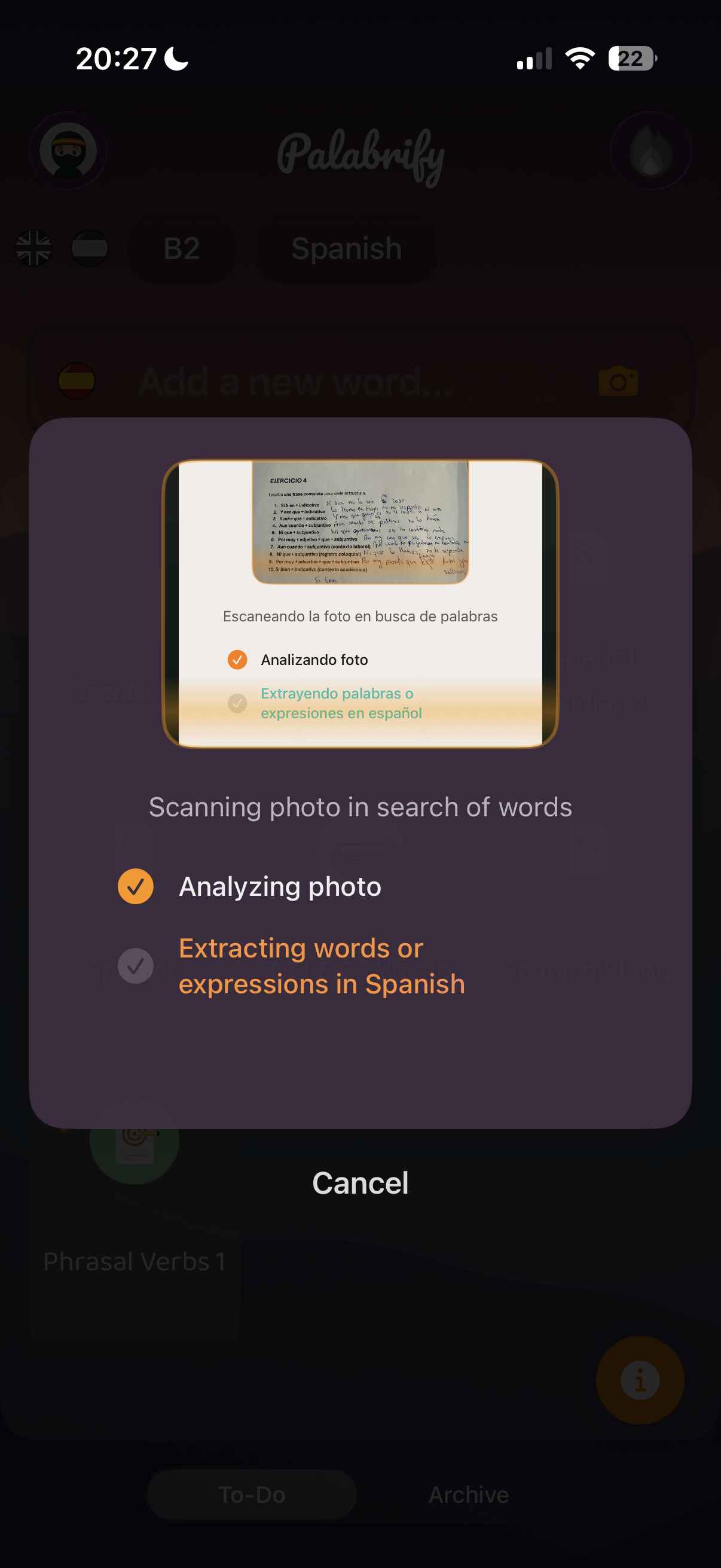 Vocabulary Scanner — snap a photo and learn every word
