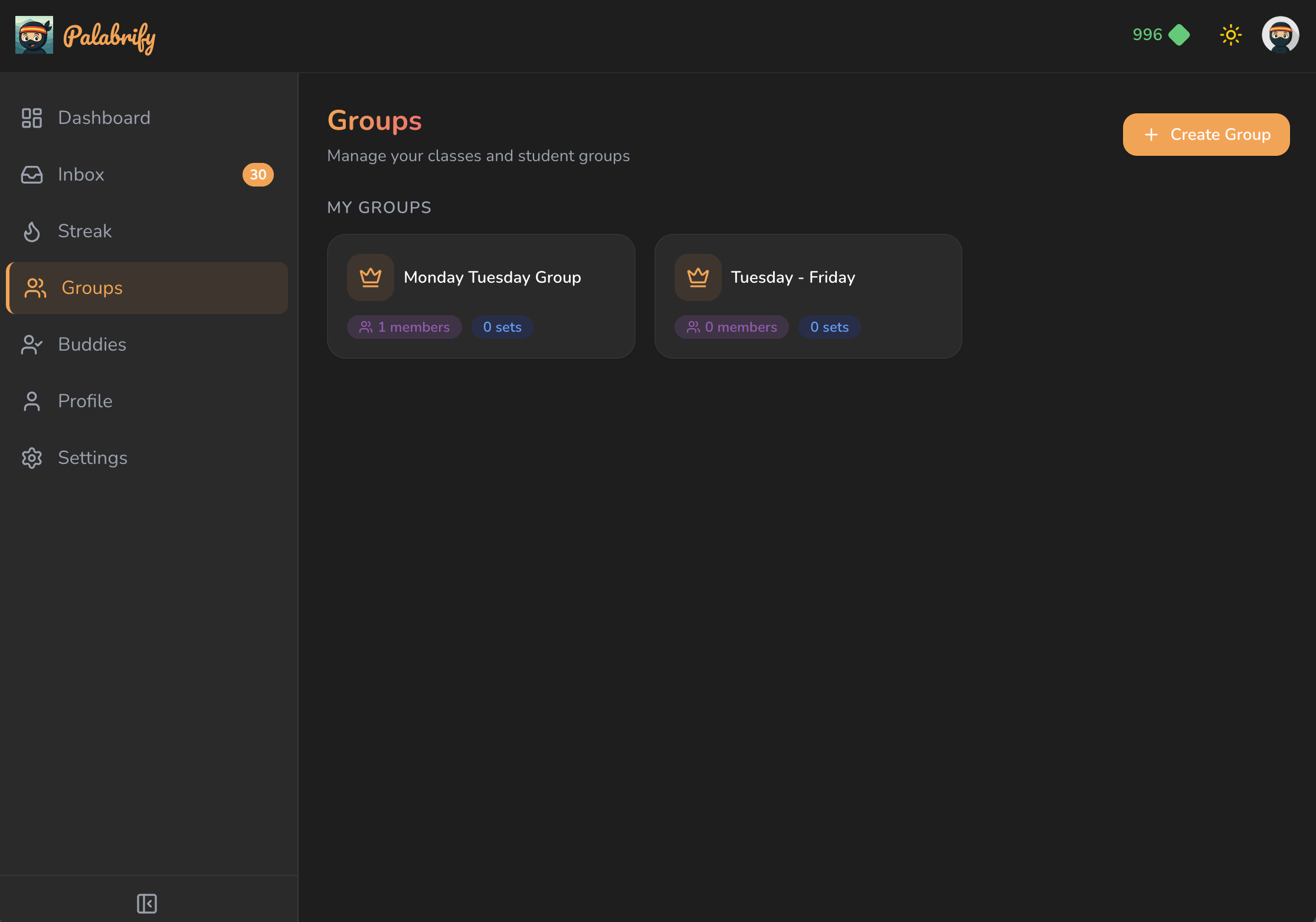 Groups management for classes