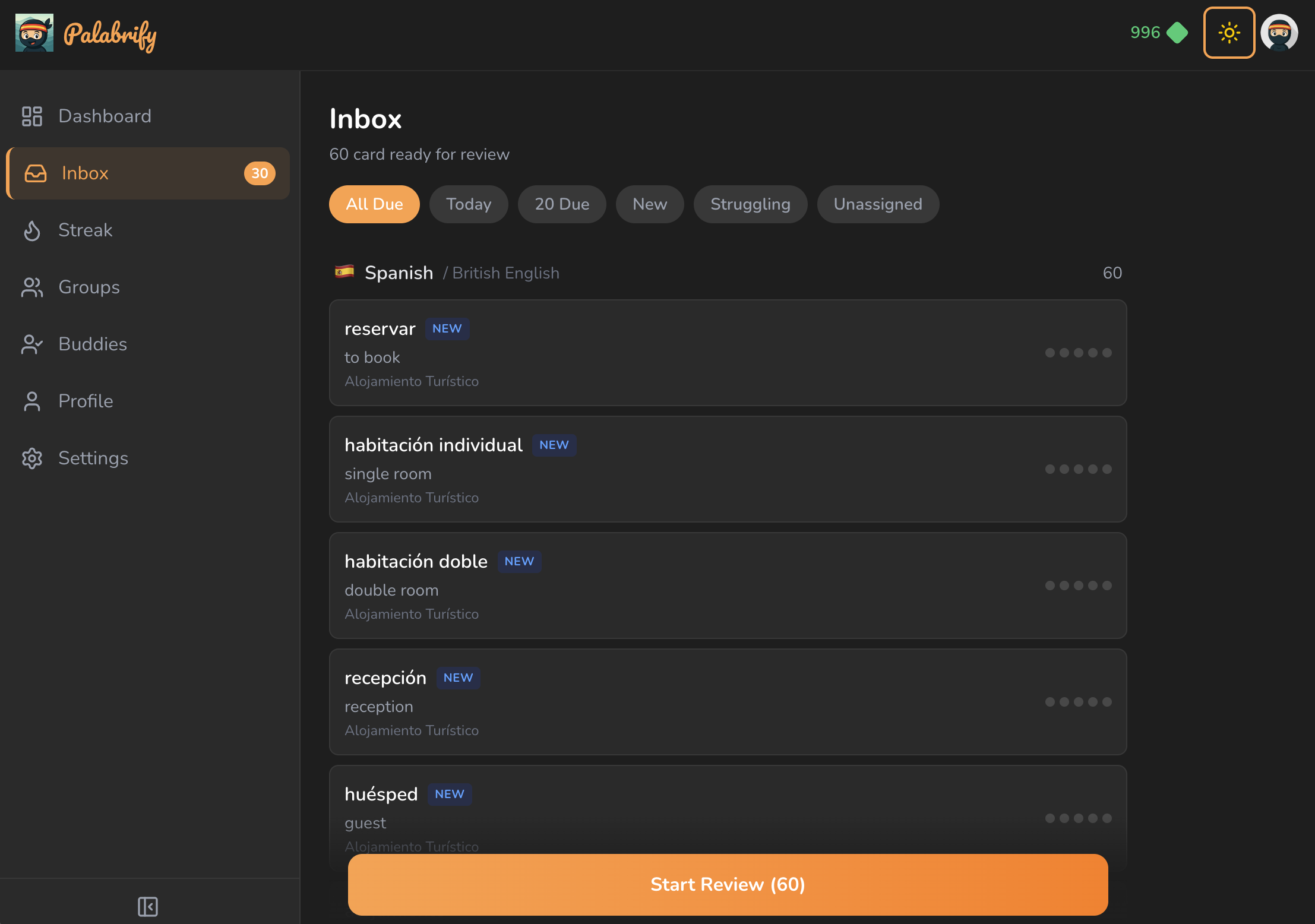 Student inbox with smart filters